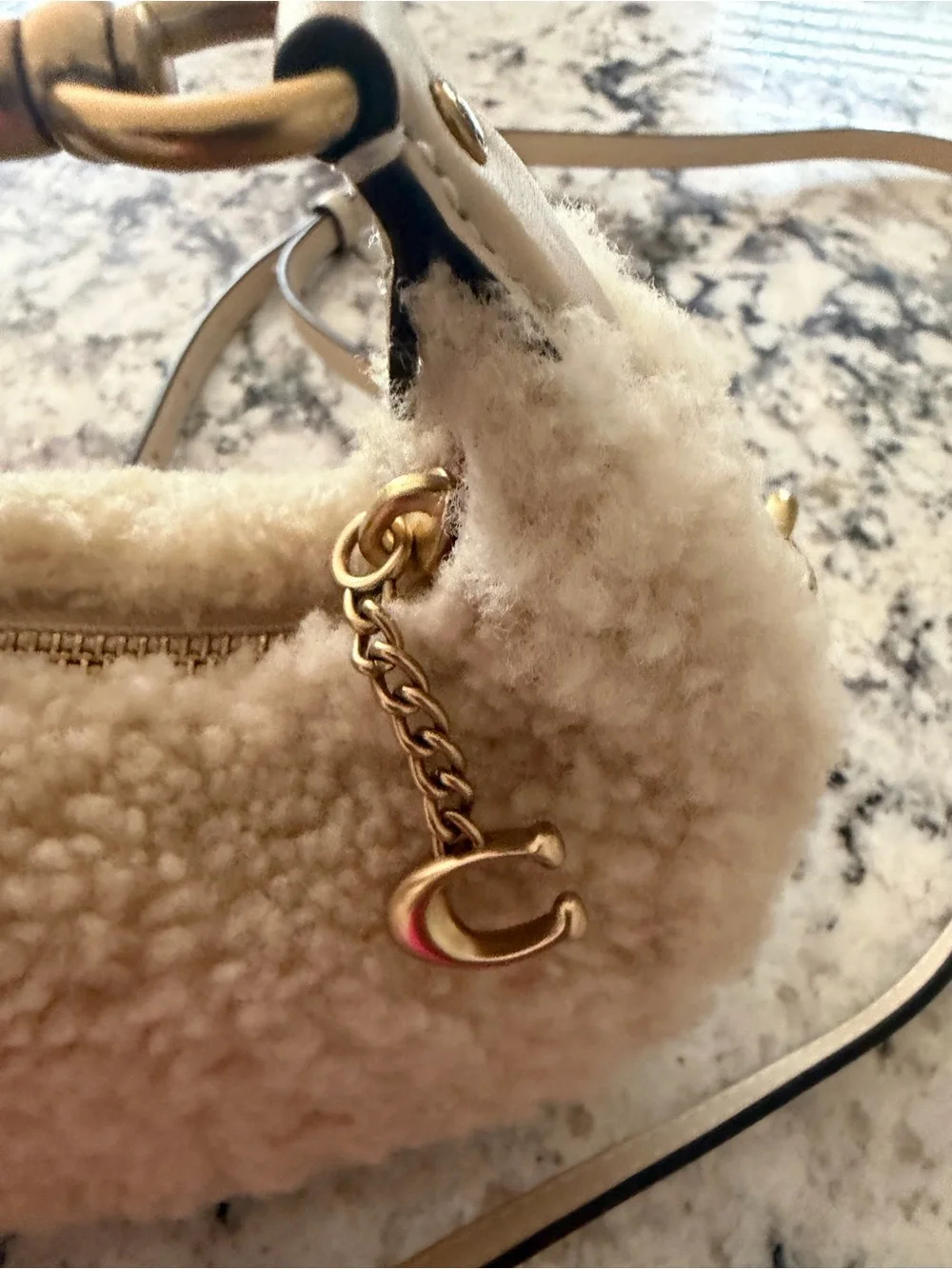 Coach Jonie Cream Sherpa Hobo Bag - Coach